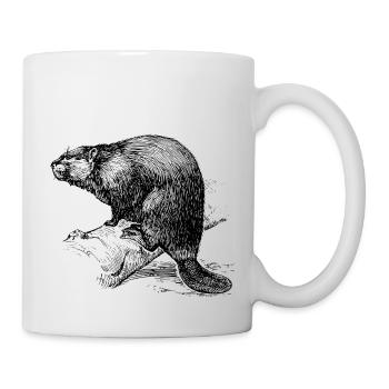 Le castor - Mug blanc - blanc - Droite