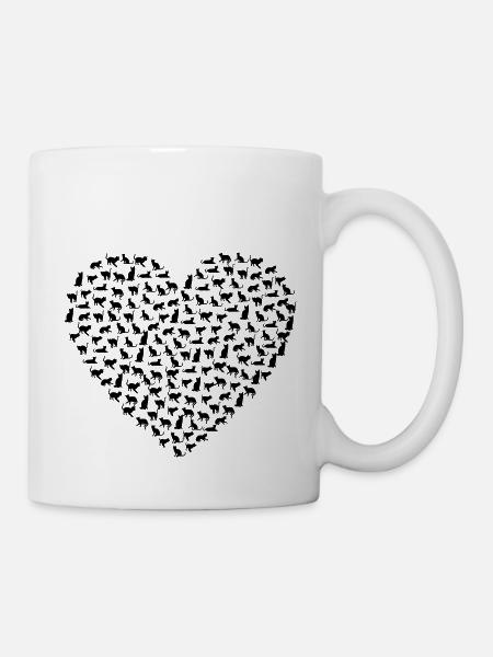 Katzen Herz - Tasse - Weiß