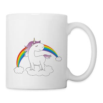 Einhorn auf Wolke - Tasse - Weiß - Rechts