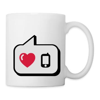 Sprechblase i love telefonieren - Tasse - Weiß - Rechts