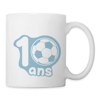 10 ans ballon foot1 - Mug blanc - blanc - Droite