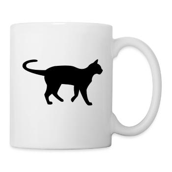Katze schwarz - Tasse - Weiß - Rechts