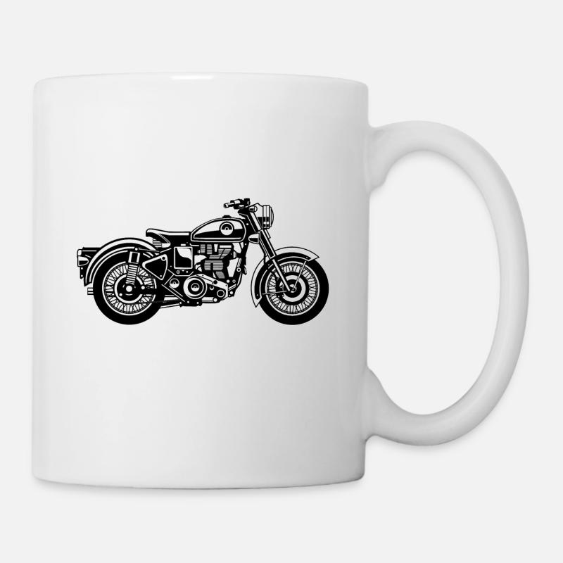 Motorcycle / Classic Motorcycle 04_black white - Mug - white
