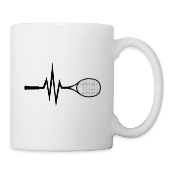 Mein Herz schlägt für Tennis - Ballsport Sport - Tasse - Weiß - Rechts