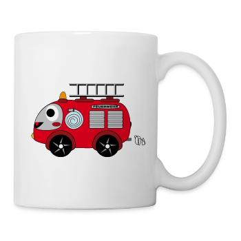 Feuerwehrauto - Tasse - Weiß - Rechts