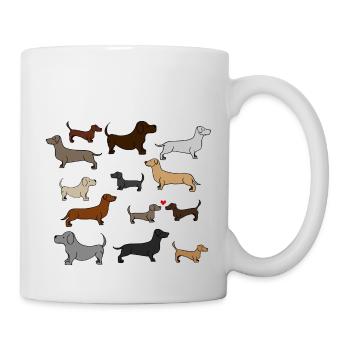 super cute dachshund, gift idea - Mug - white - Right