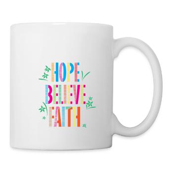 Hope Trust Faith Motivation Pattern - Mug - white - Right