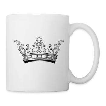 Krone König Prinzessin vintage gezeichnet - Tasse - Weiß - Rechts