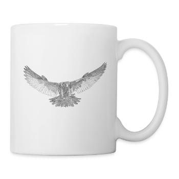 Hawk drawn - Mug - white - Right