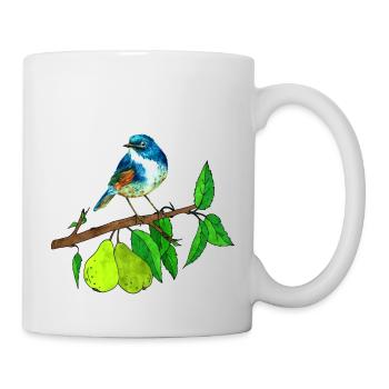 Blue bird and pear - Mug - white - Right