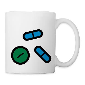 Pillen, Medikamente, Medizin, Drogen - Tasse - Weiß - Rechts