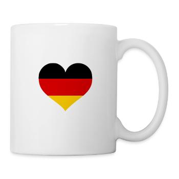 Deutschland Herz Maske schwarz-rot-gold Flagge - Tasse - Weiß - Rechts