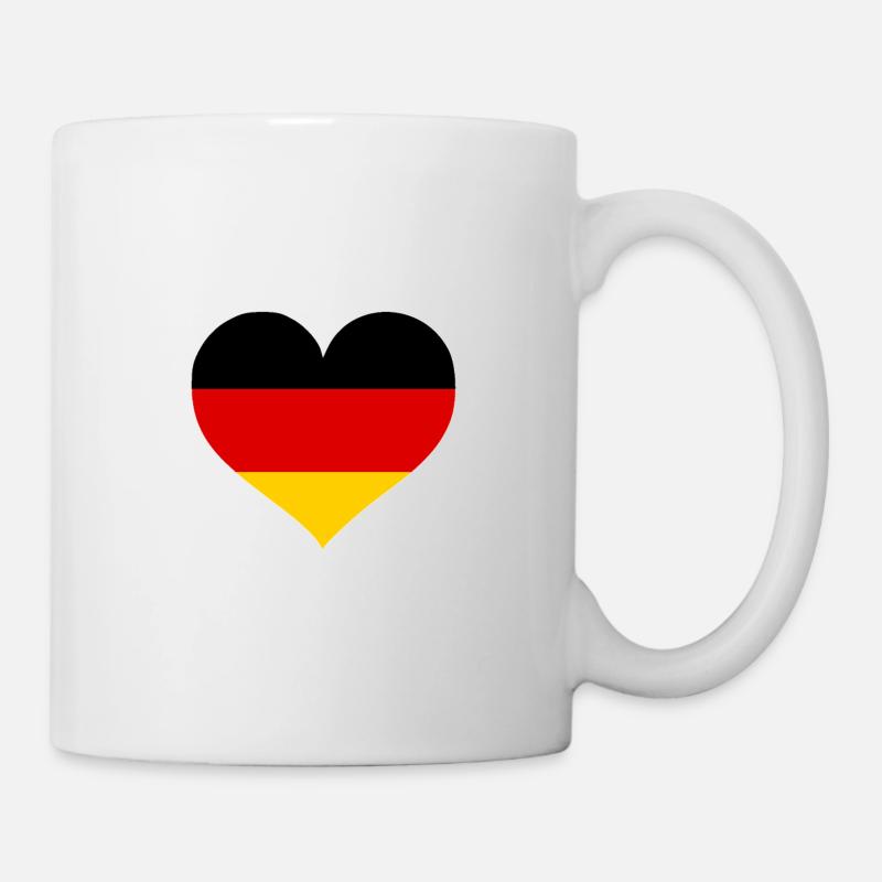 Masque coeur Allemagne drapeau noir-rouge-or - Mug blanc - blanc