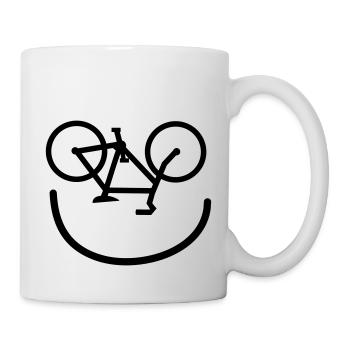 laughing bike cyclist bike cycling cycling - Mug - white - Right