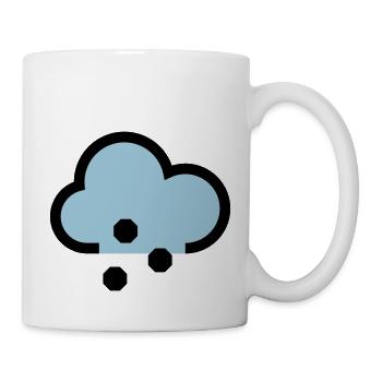 Icône ou icône de météo Neige et giboulée - Mug blanc - blanc - Droite
