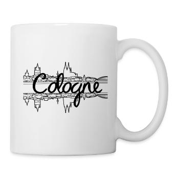 Cologne Skyline - Noir - Mug blanc - blanc - Droite