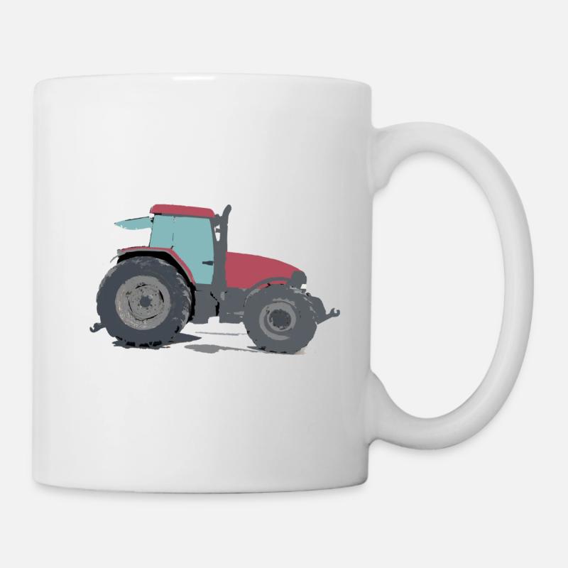 Tracteur agricole rouge - Mug blanc - blanc