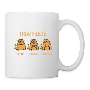 Triathlete - Manger Gaming Sleeping - Chat - Mug blanc - blanc - Droite