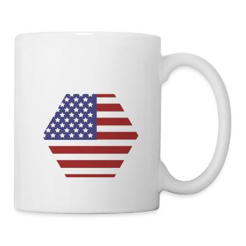 Flagge der Vereinigten Staaten - Tasse - Weiß - Rechts