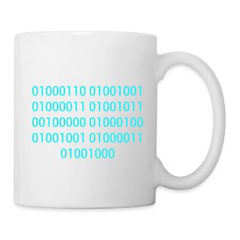 BINARY CODE / BINÄRCODE F**K DICH GESCHENKIDEE - Tasse - Weiß - Rechts