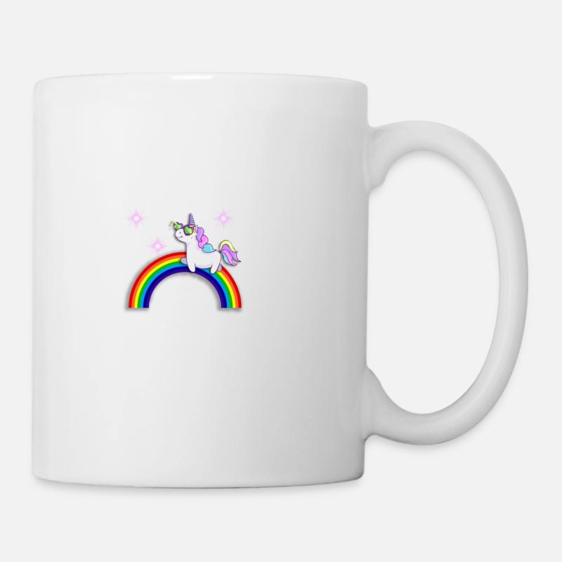Einhorn mit Regenbogen - Tasse - Weiß