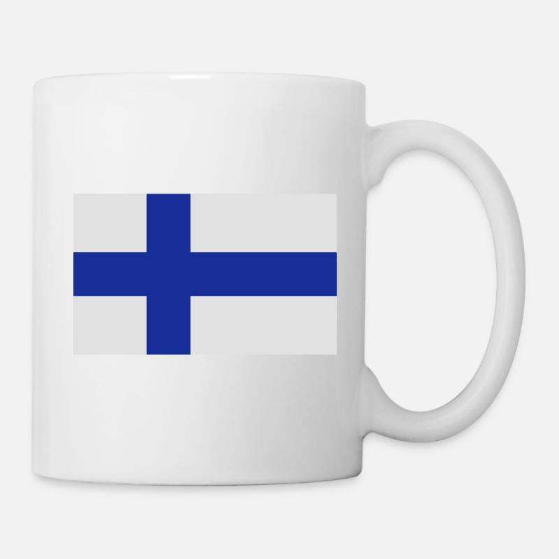 Drapeau de la Finlande - Mug blanc - blanc