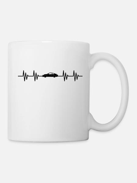 Heartbeat car - Tasse - Weiß