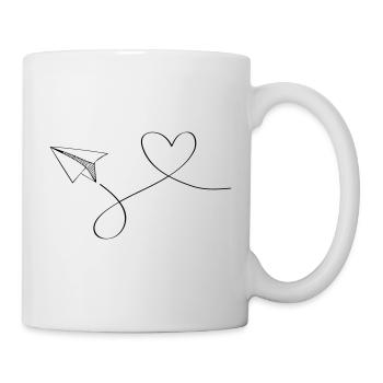 Papierflieger Liebe Reisen - Tasse - Weiß - Rechts