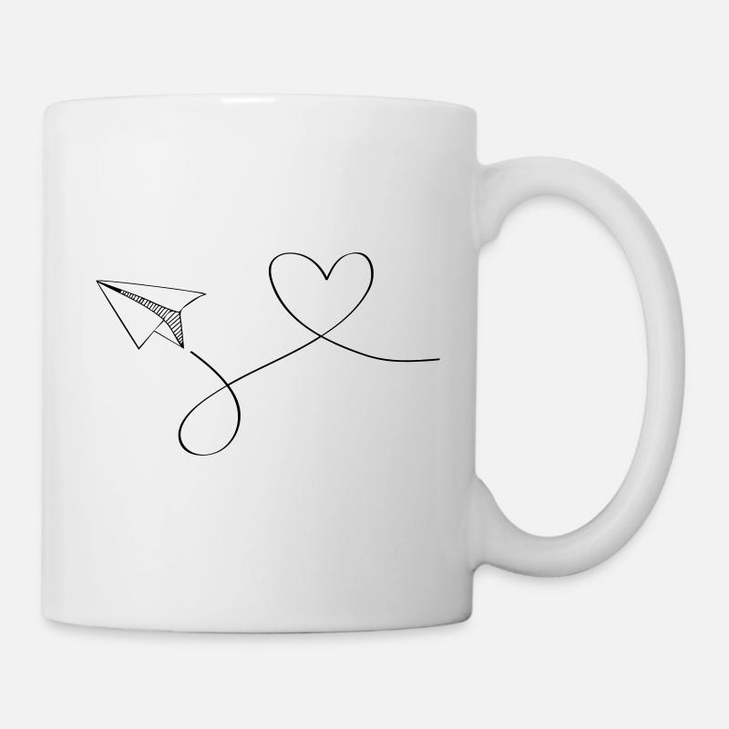 Papierflieger Liebe Reisen - Tasse - Weiß