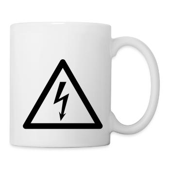 Symbole de danger - à haute tension - Mug blanc - blanc - Droite