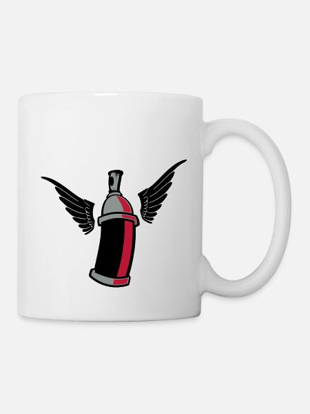 flying_graffiti_can_3c - Mug blanc - blanc
