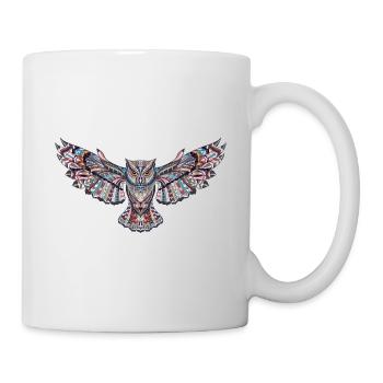 Eule in Mosaik - Tasse - Weiß - Rechts