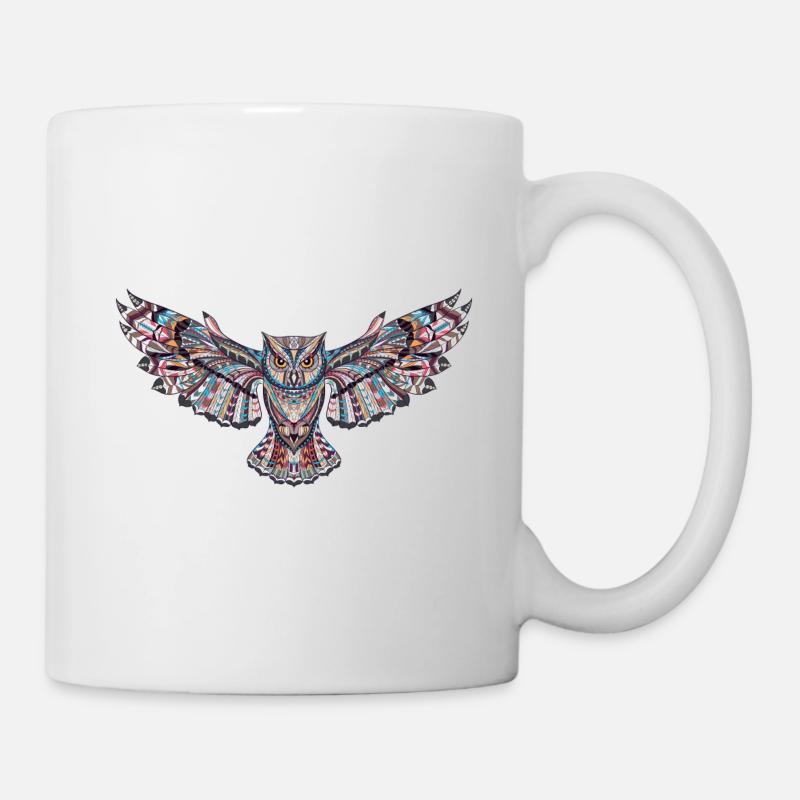 Chouette en mosaïque - Mug blanc - blanc