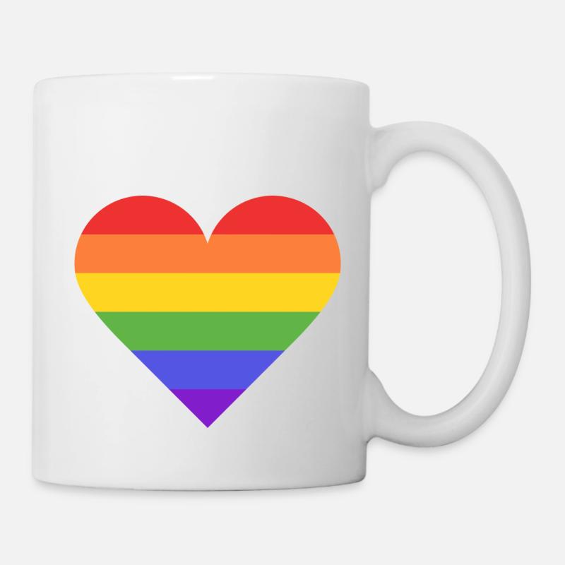 Rainbow Heart - Tasse - Weiß