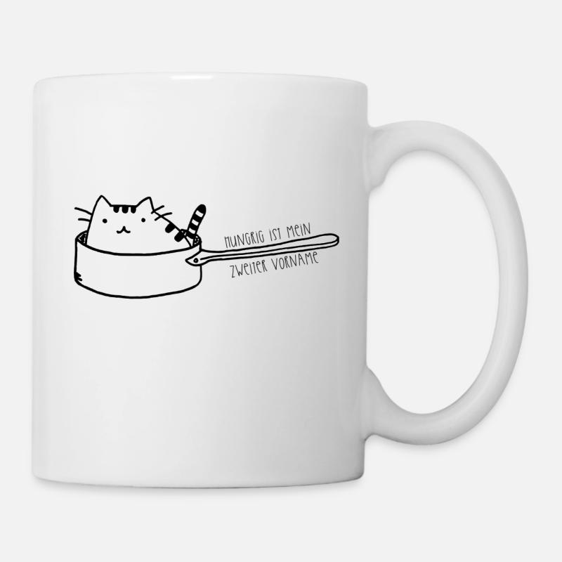 Cat in pan - hungry - Mug - white