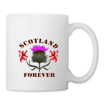 scotland forever thistle_red tartan - Mug - white - Right