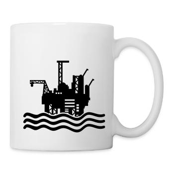 bohrinsel_design_t1 - Tasse - Weiß - Rechts