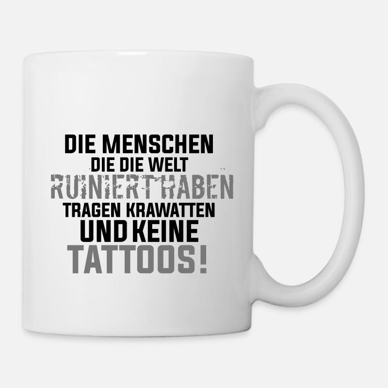 Statementshirt Tattoo - Tasse - Weiß