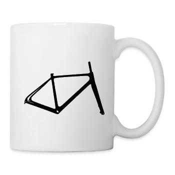 Rennrad Rahmen Fahrrad Drahtesel Fixie Geschenk - Tasse - Weiß - Rechts