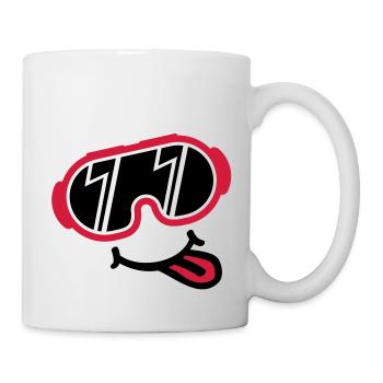 ski_brille_smiley_yx2 - Mug blanc - blanc - Droite