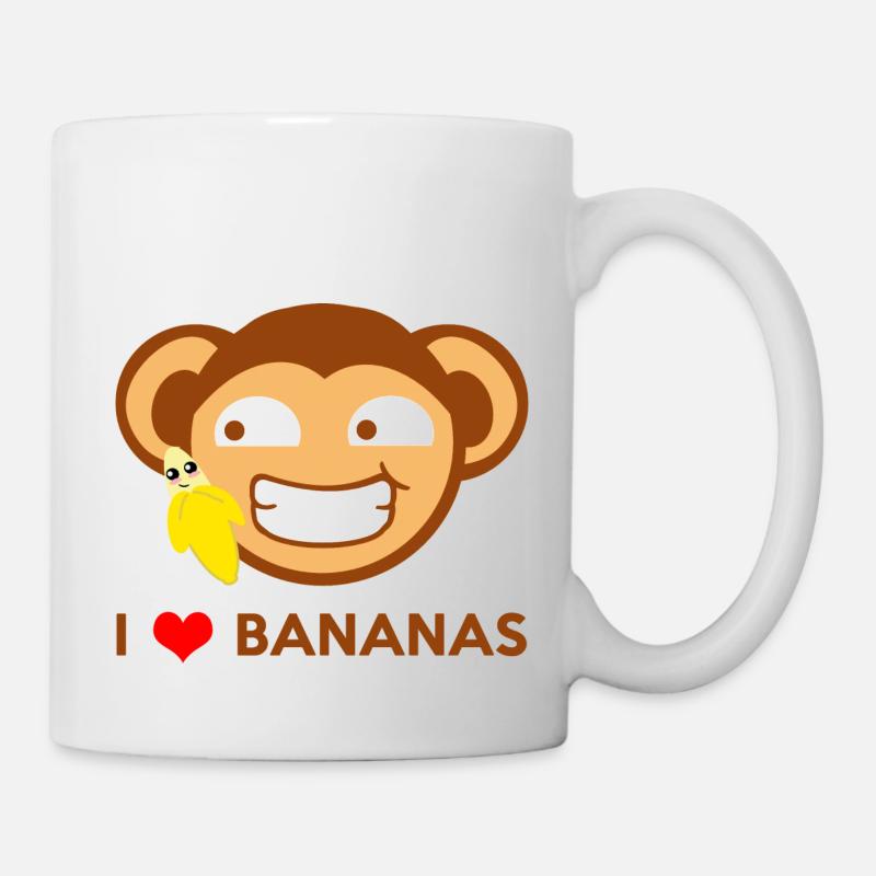 Le singe aime les bananes - Monkey aime les - Mug blanc - blanc
