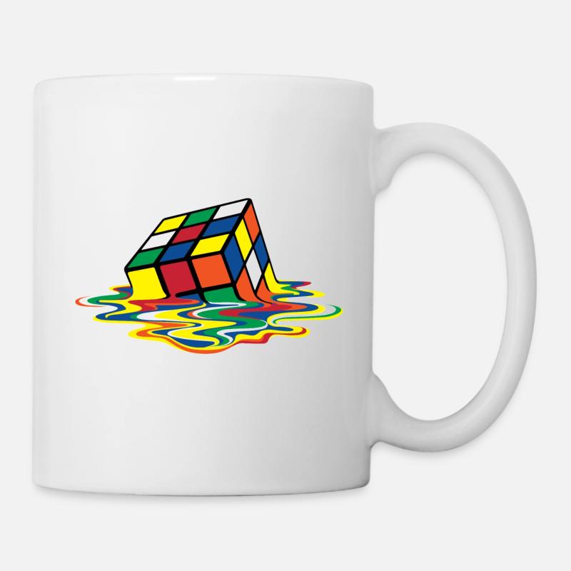 Rubik's Cube Melted Colourful Puddle - Tazza - bianco
