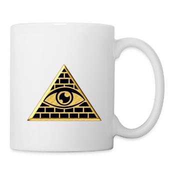 All-seeing eye in the triangle - pyramid - Mug - white - Right