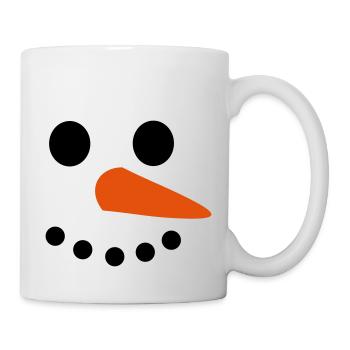 Schneemann Gesicht - Tasse - Weiß - Rechts