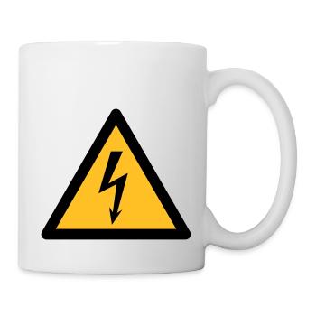 Symbole de danger - High Voltage (2 couleurs) - Mug blanc - blanc - Droite