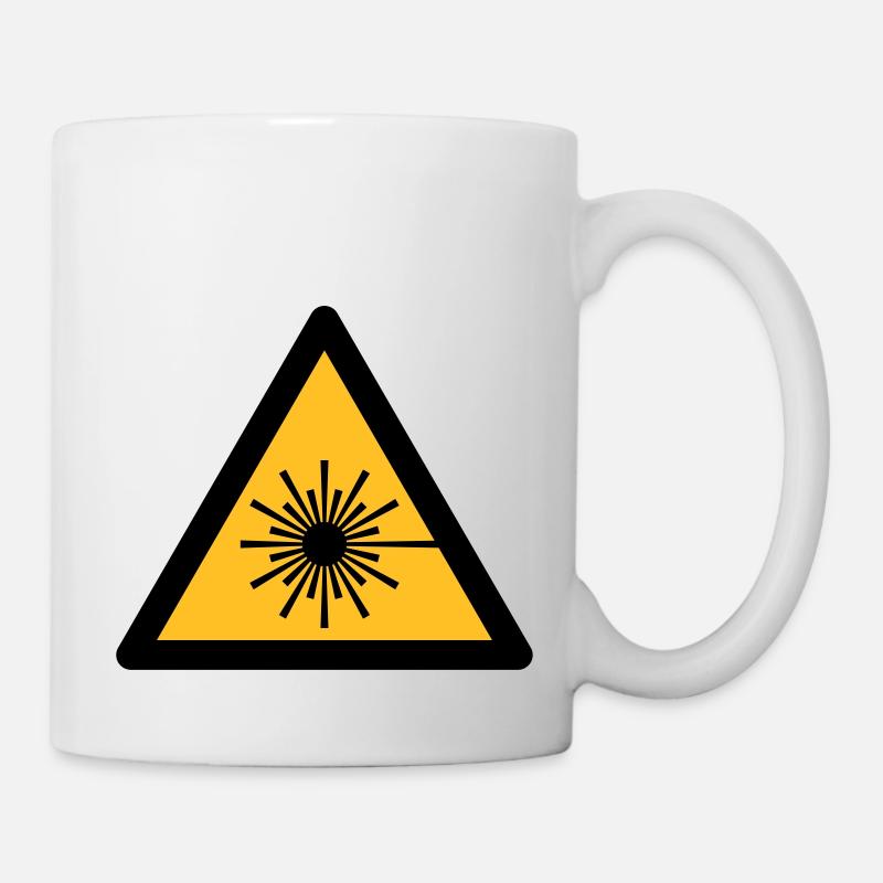 Gefahrensymbol - Laser-Licht (2-farbig) - Tasse - Weiß