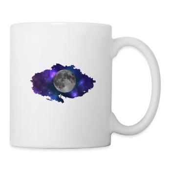 Cloud with Moon and Space Design- Moon, Galaxy - Mug - white - Right