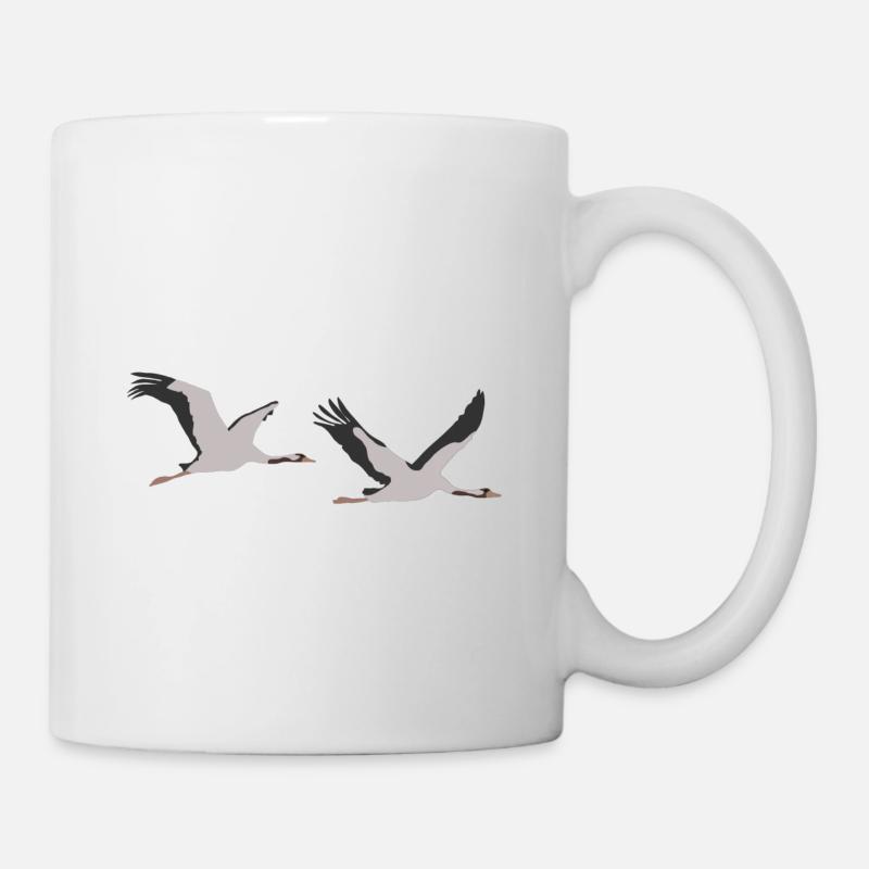 Cranes, Commoncrane, Eurasian Crane - Mug - white