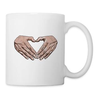 Handherz - Tasse - Weiß - Rechts