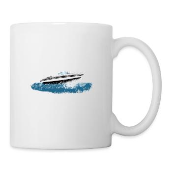bateau à moteur - Mug blanc - blanc - Droite